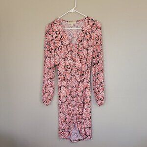 MICHAEL Michael Kors Orange White Black Floral Midi Dress Size XS